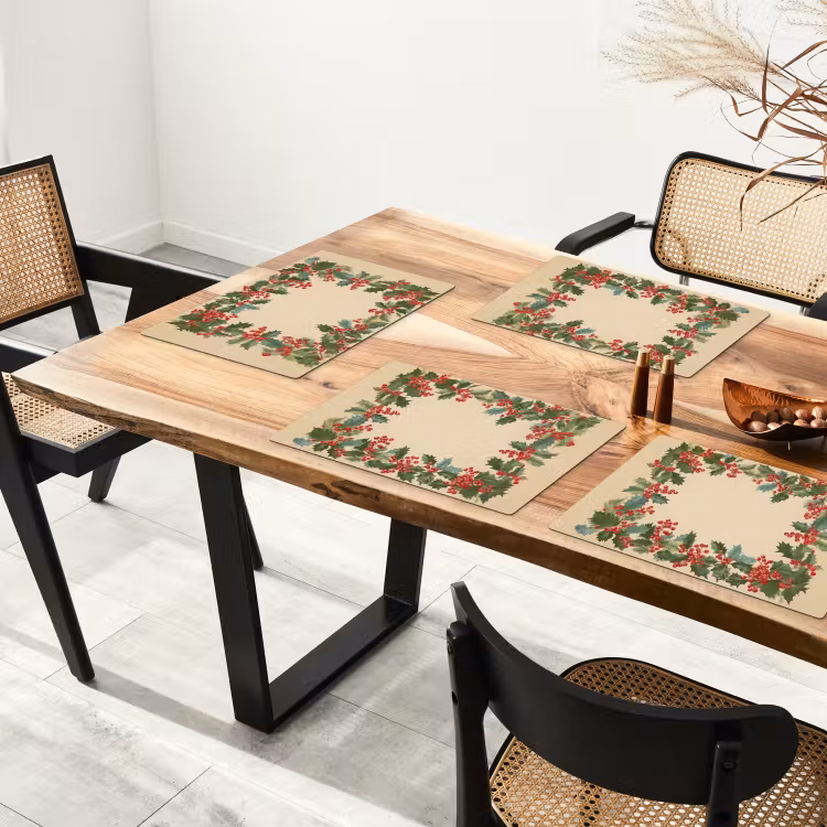 Placemat vinyl - Hulstrand - Bessen - Beige — 4