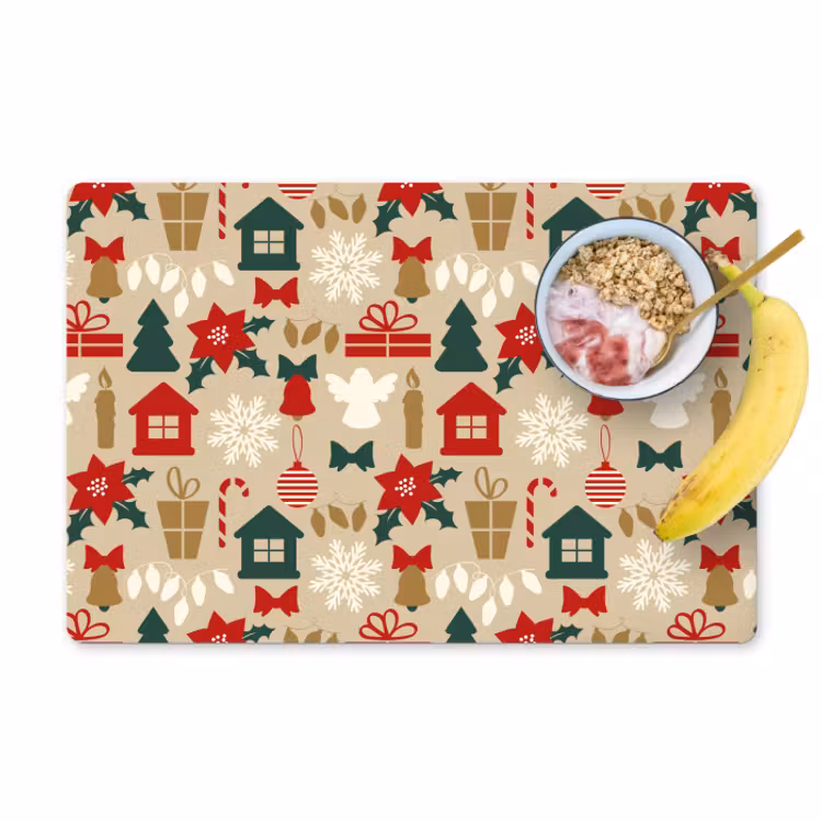 Placemat vinyl - Illustratie - Kerst - Beige — 1