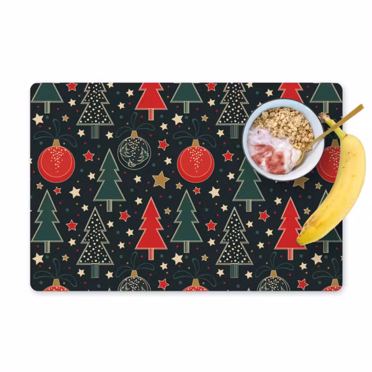Placemat vinyl - Illustratie - Kerst - Sterren - Groen — 1