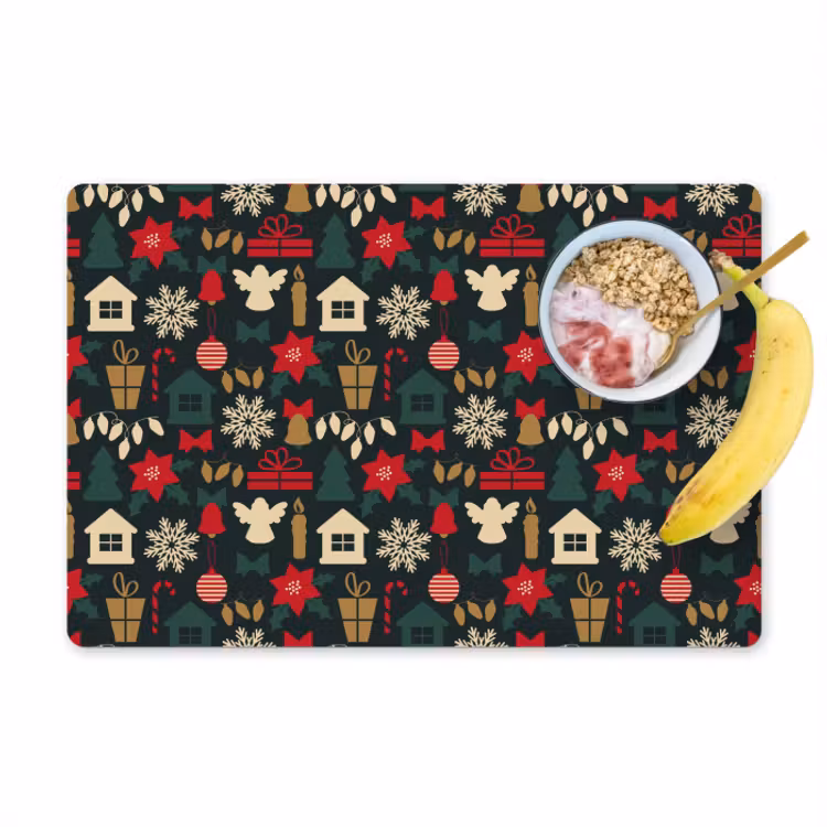Placemat vinyl - Patroon - Kerst - Symbolen — 1