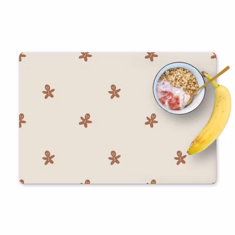 Placemat vinyl - Patroon - Koekjes - Beige — 1