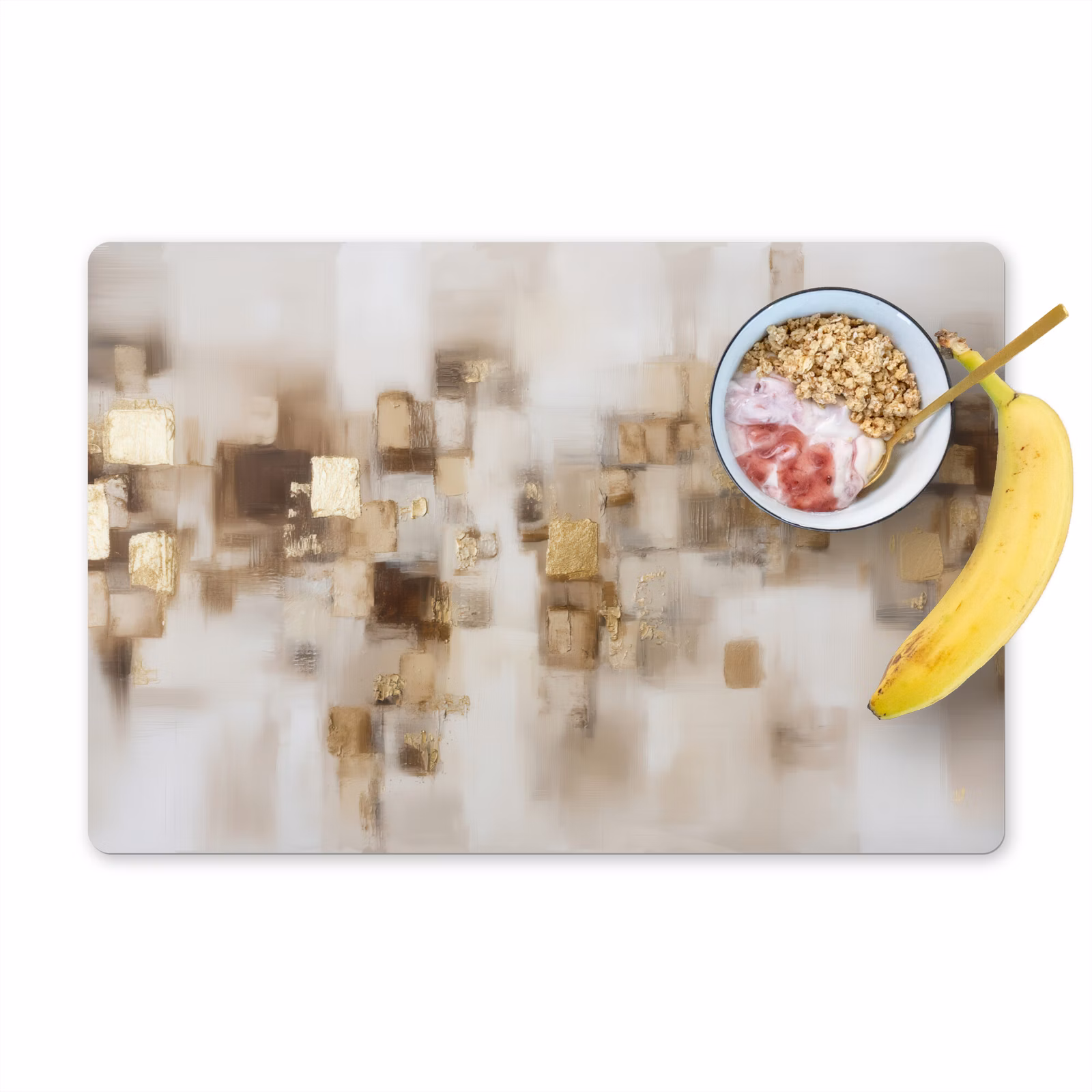 Placemat vinyl - Abstracte vierkanten - Aardetonen - Mistig — 1