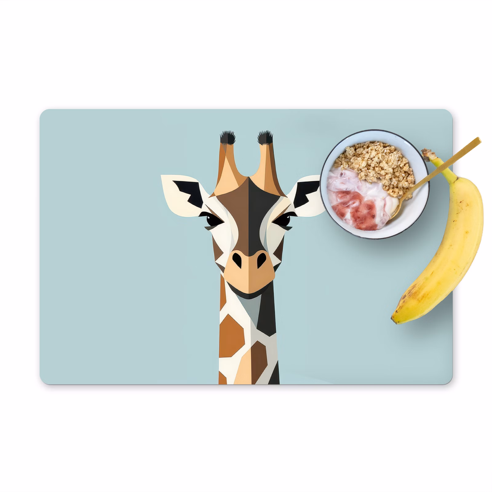 Placemat vinyl - Giraffe - Illustratie - Bruin - Minimalistisch — 1