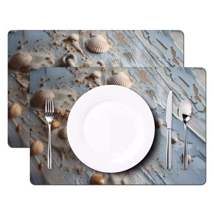 Placemat vinyl - Anker - Hout - Schelpen - Zand — 2
