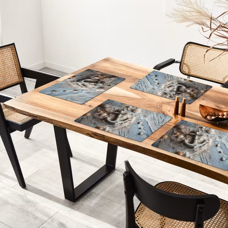 Placemat vinyl - Anker - Hout - Schelpen - Zand — 4