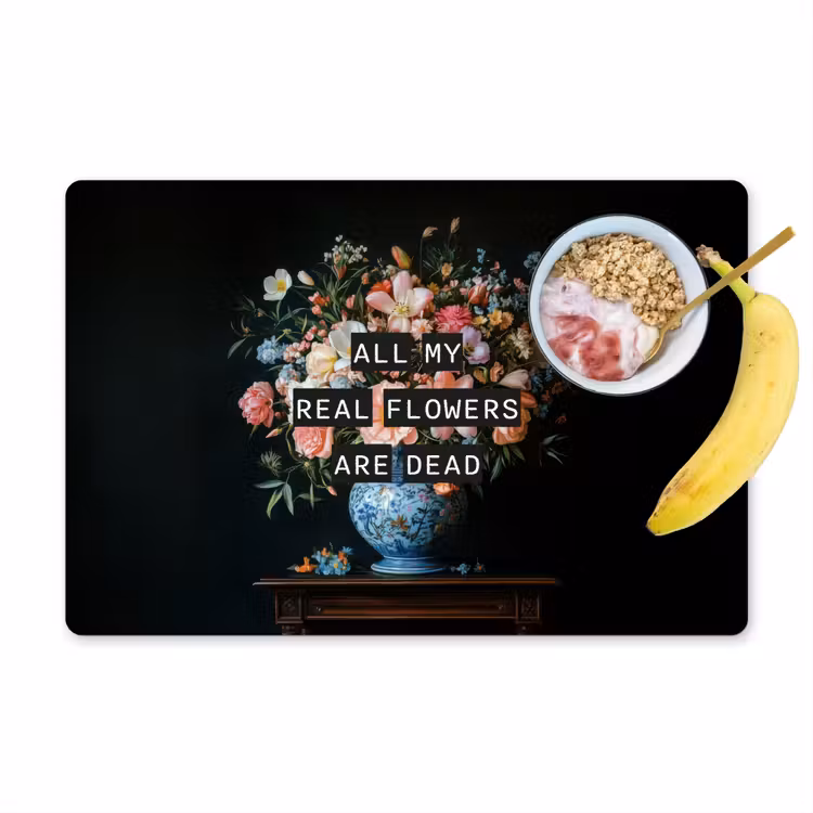 Placemat vinyl - Bloemen - Art - Pastel - Quotes — 1