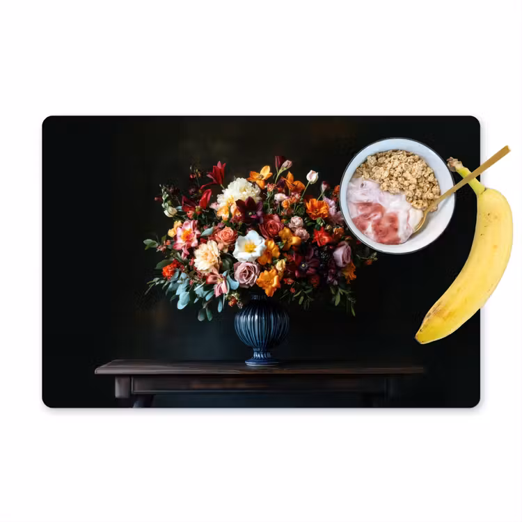 Placemat vinyl - Groot - Bloemen - Vaas - Boeket — 1