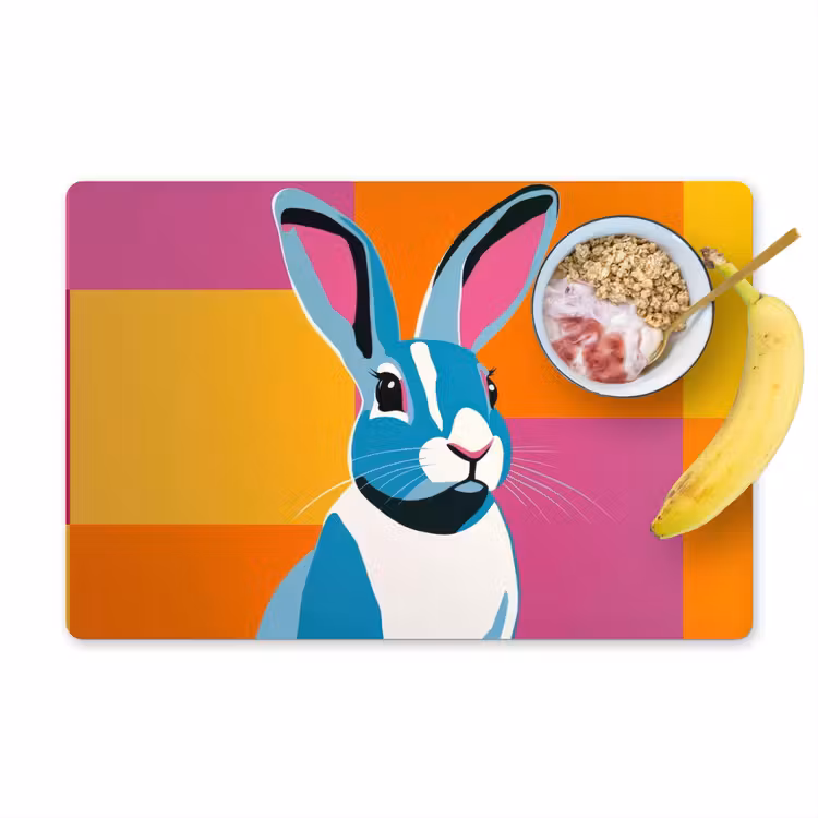 Placemat vinyl - Haas - Kleurvakken - Oren - Roze — 1