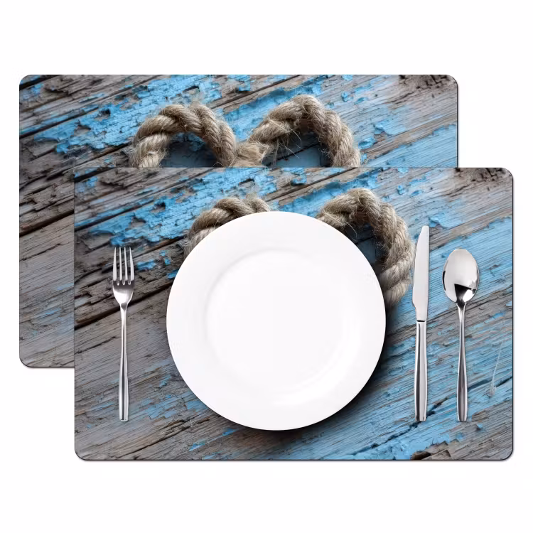 Placemat vinyl - Hart - Touw - Hout - Rustiek — 2