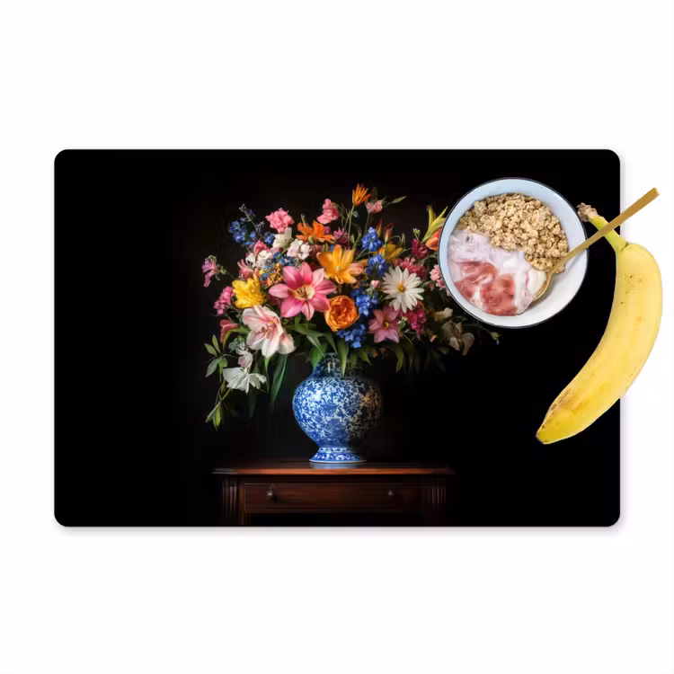 Placemat vinyl - Kleur - Vaas - Bloemen - Boeket — 1