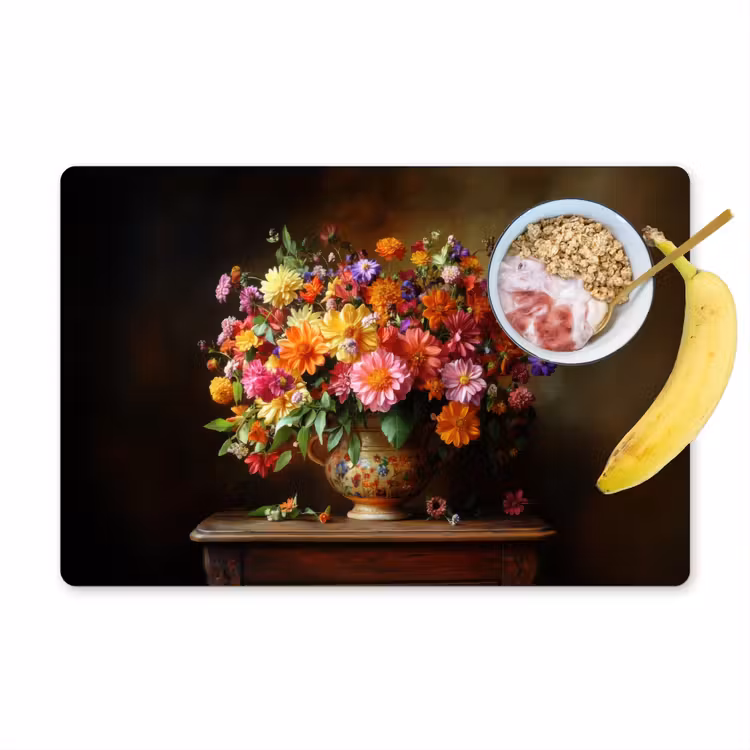 Placemat vinyl - Kleuren - Boeket - Vaas - Hout — 1