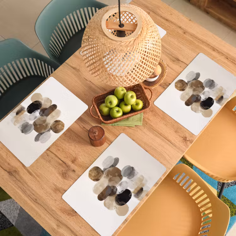 Placemat vinyl - Ovaal - Kleurvlakken - Penseelstreken — 3