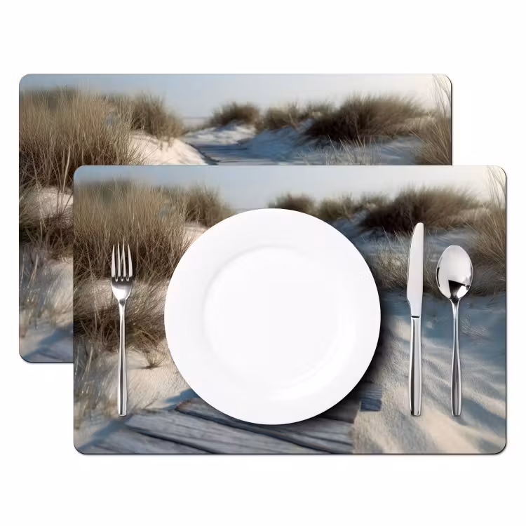 Placemat vinyl - Pad - Planken - Duinen - Gras — 2