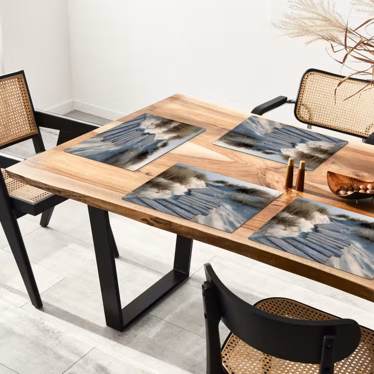 Placemat vinyl - Pad - Planken - Duinen - Gras — 4