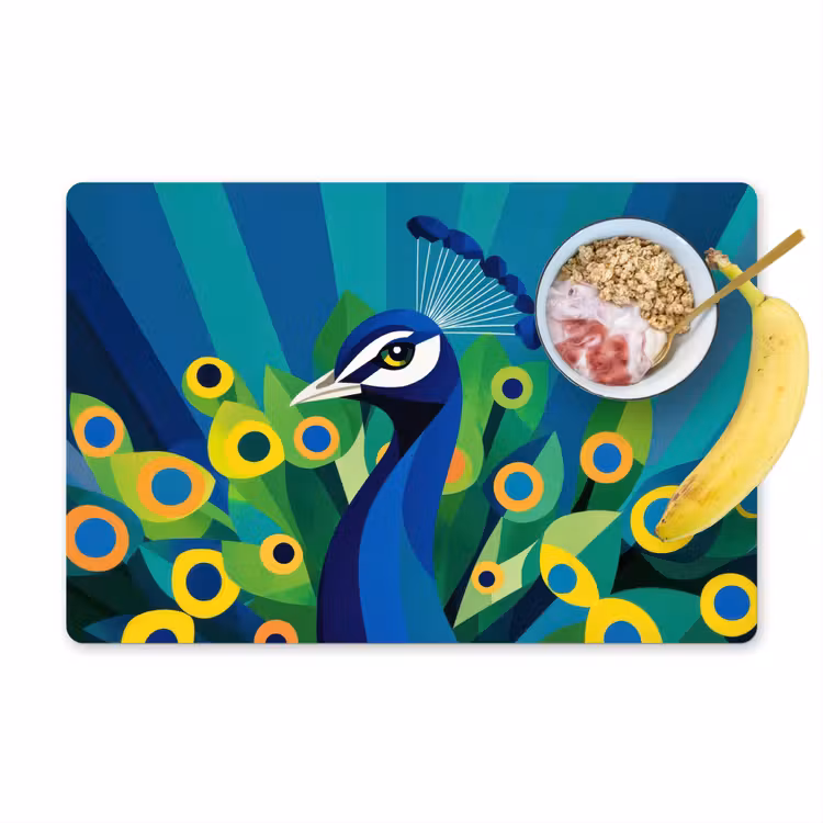Placemat vinyl - Pauw - Cirkels - Blauw — 1