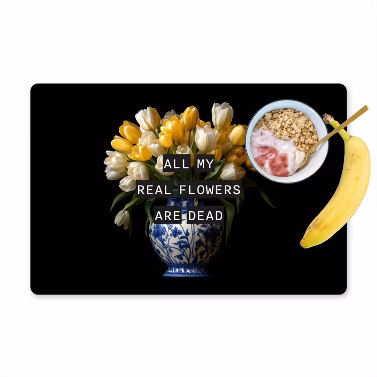 Placemat vinyl - Quotes - Bloem - Tulp - Geel — 1