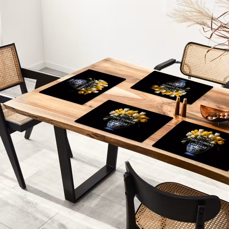 Placemat vinyl - Quotes - Bloem - Tulp - Geel — 4
