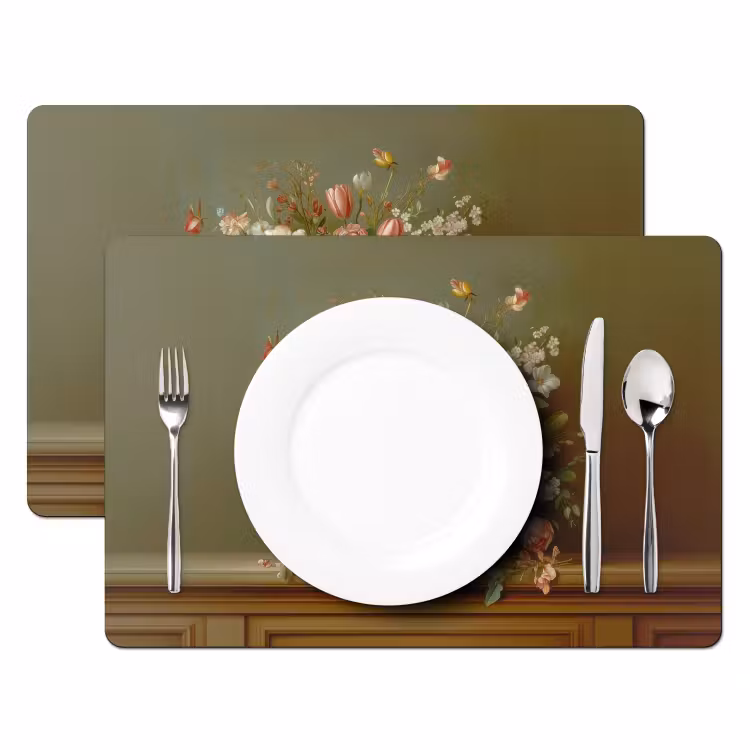 Placemat vinyl - Vaas - Pastel - Kleuren - Bloemen — 2
