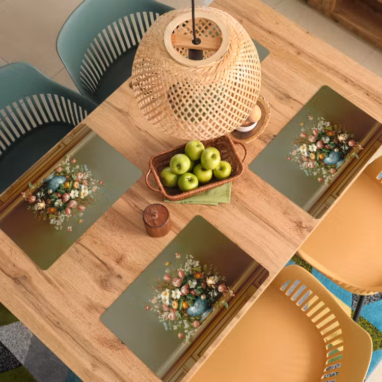 Placemat vinyl - Vaas - Pastel - Kleuren - Bloemen — 3