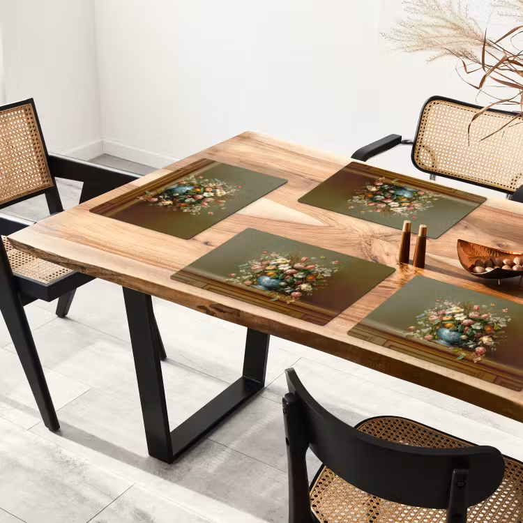 Placemat vinyl - Vaas - Pastel - Kleuren - Bloemen — 4
