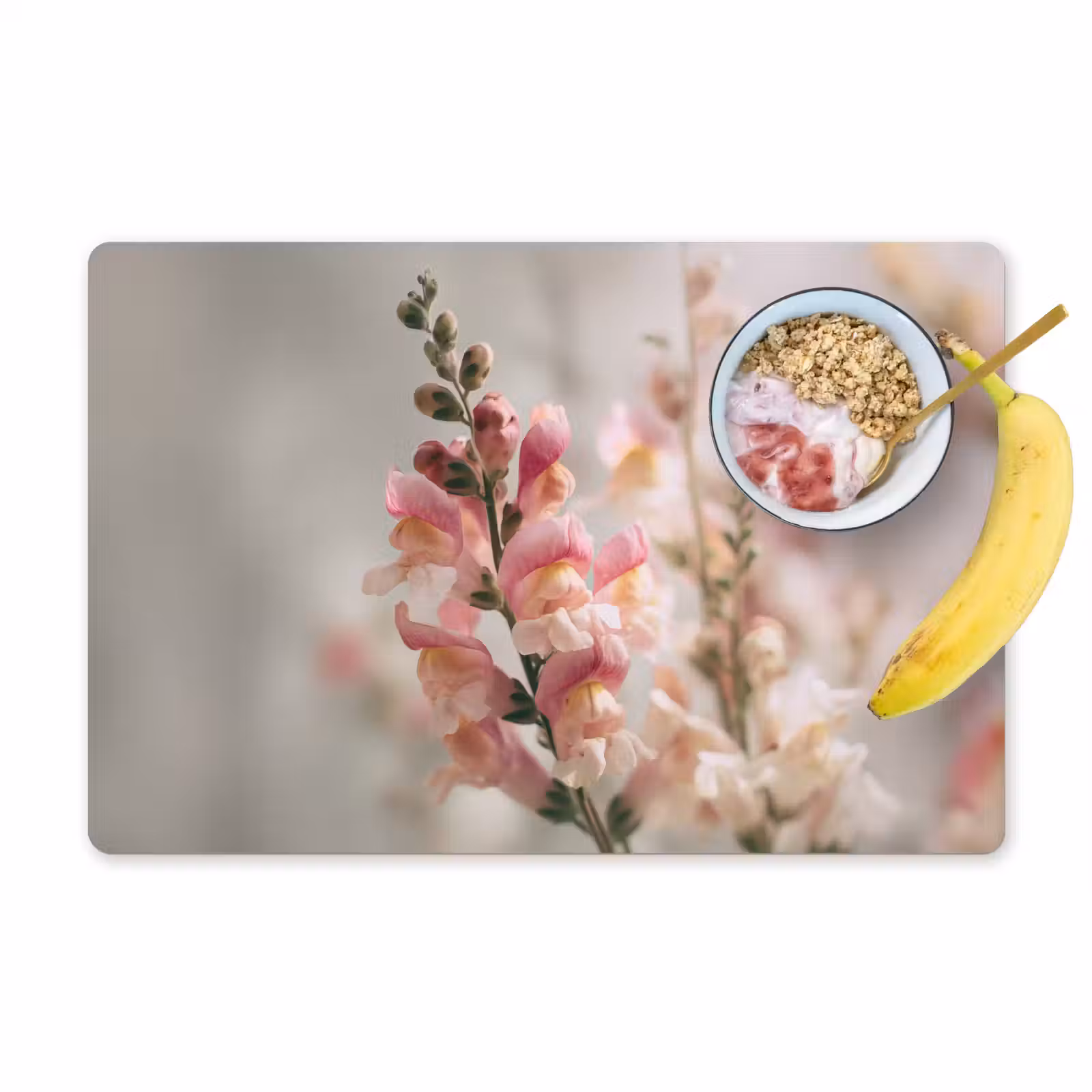 Placemat vinyl - Bloem - Leeuwenbek - Roze - Stengel — 1