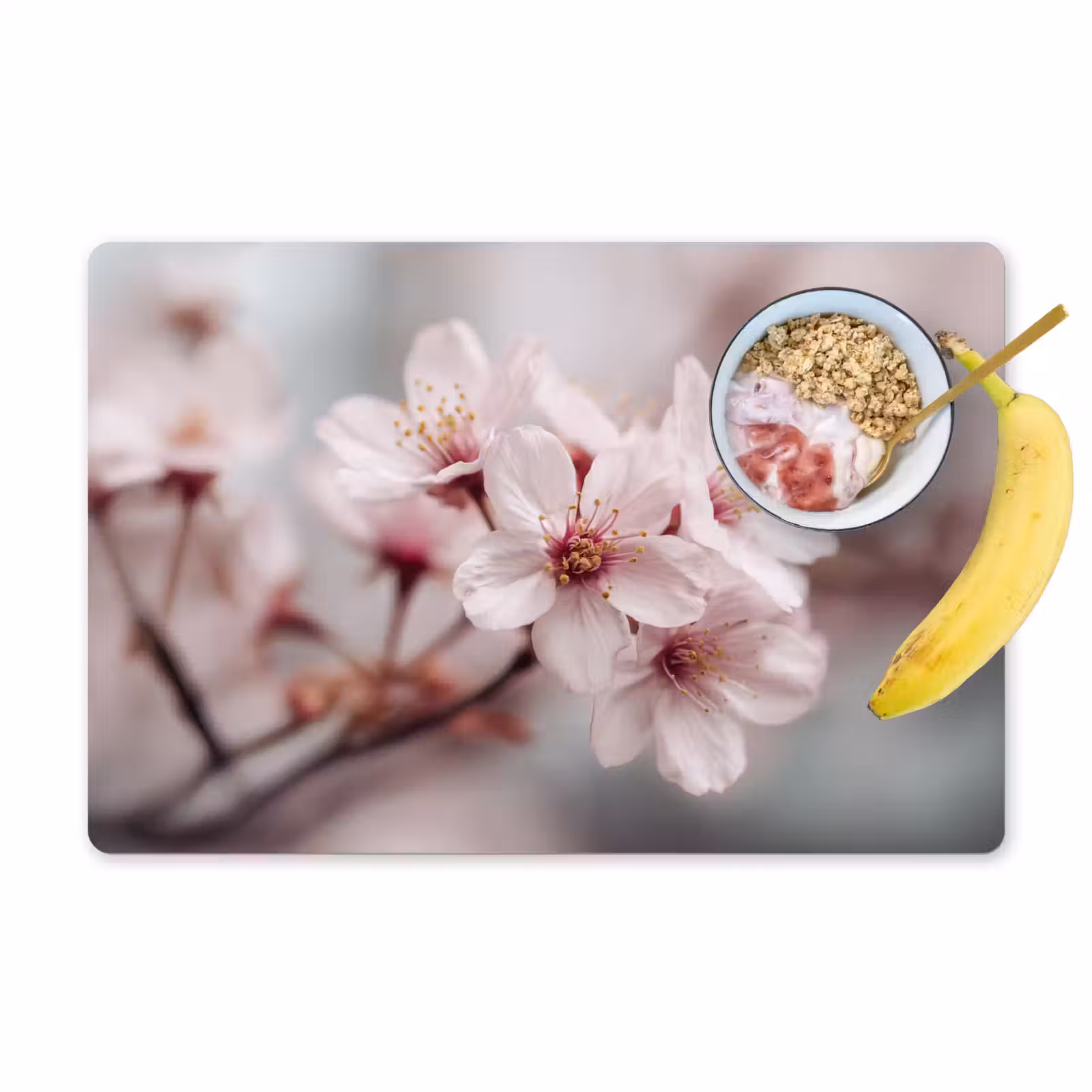 Placemat vinyl - Bloesems - Meeldraden - Geel - Wazig — 1