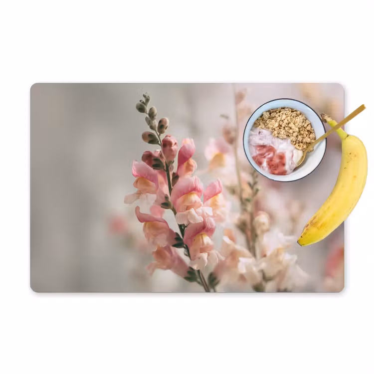 Placemat vinyl - Bloem - Leeuwenbek - Roze - Stengel — 1