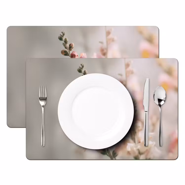 Placemat vinyl - Bloem - Leeuwenbek - Roze - Stengel — 2