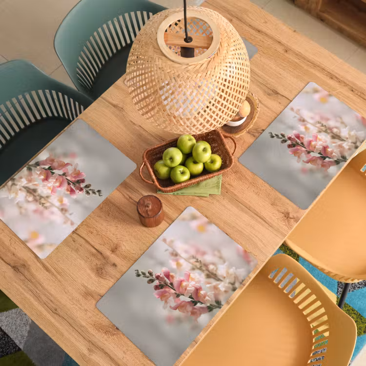 Placemat vinyl - Bloem - Leeuwenbek - Roze - Stengel — 3