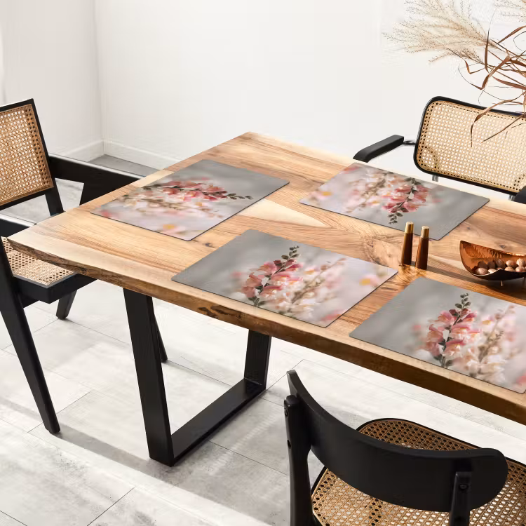 Placemat vinyl - Bloem - Leeuwenbek - Roze - Stengel — 4