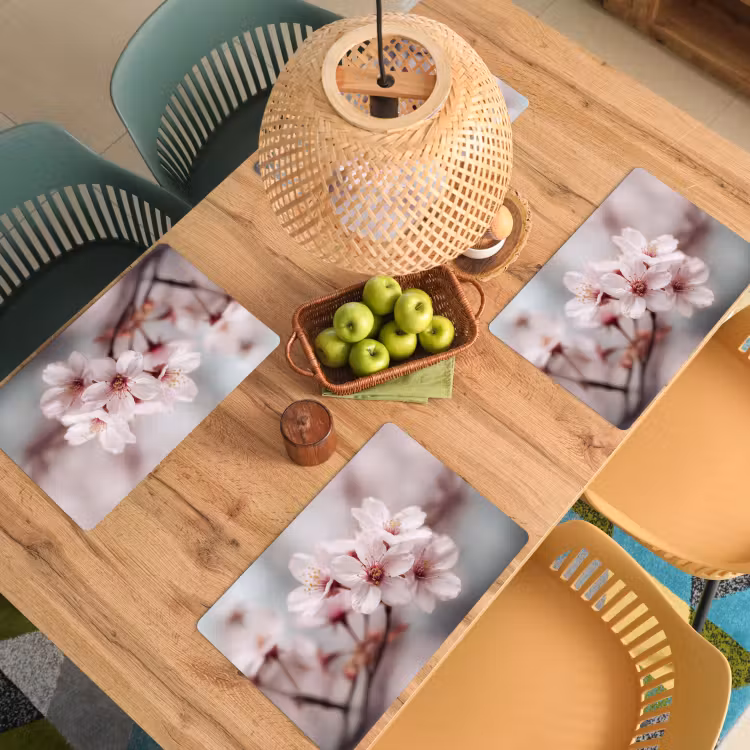 Placemat vinyl - Bloesems - Meeldraden - Geel - Wazig — 3