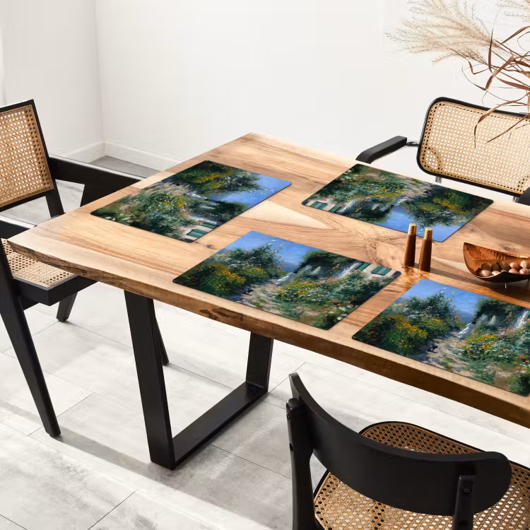 Placemat vinyl - Kat - Vrouw - Bloemen - Huis — 4