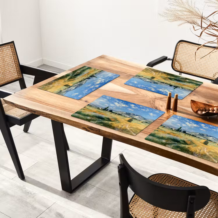 Placemat vinyl - Landschap - Strobalen - Bergen - Wolken — 4