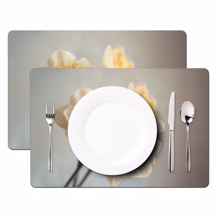 Placemat vinyl - Narcissen - Geel - Bloemblaadjes — 2