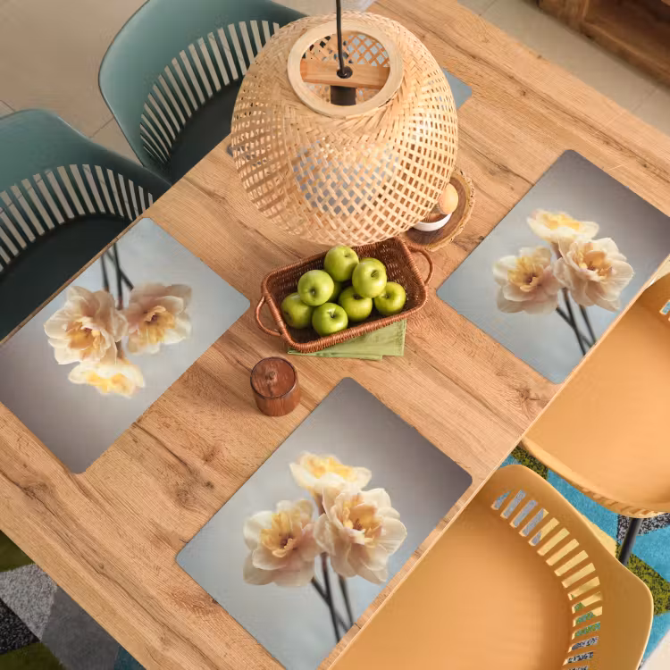 Placemat vinyl - Narcissen - Geel - Bloemblaadjes — 3