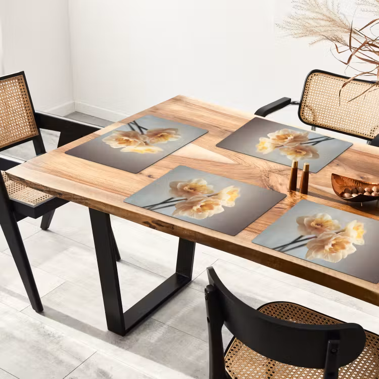 Placemat vinyl - Narcissen - Geel - Bloemblaadjes — 4