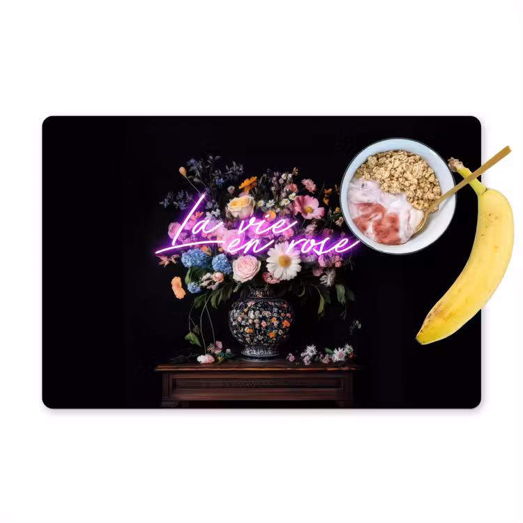 Placemat vinyl - Neon - Vaas - Bloemen — 1