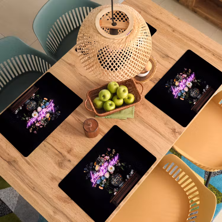 Placemat vinyl - Neon - Vaas - Bloemen — 3
