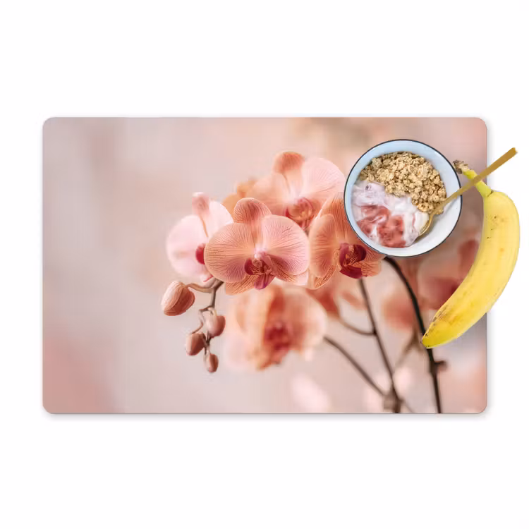 Placemat vinyl - Orchidee - Bloemen - Roze - Bloemblaadjes — 1