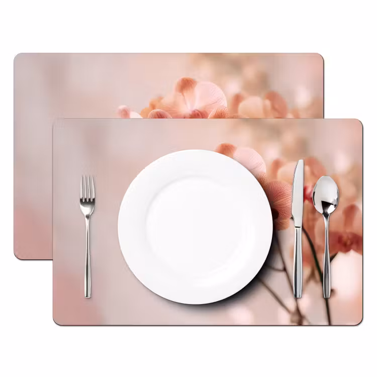 Placemat vinyl - Orchidee - Bloemen - Roze - Bloemblaadjes — 2