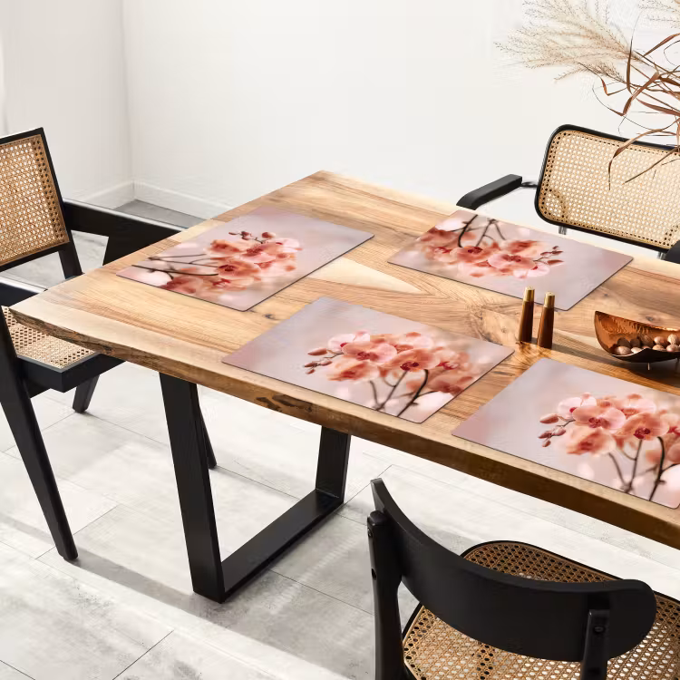 Placemat vinyl - Orchidee - Bloemen - Roze - Bloemblaadjes — 4