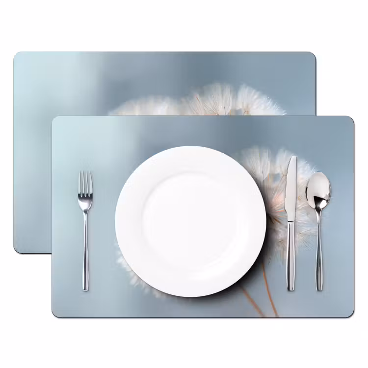 Placemat vinyl - Paardenbloemen - Pluisjes - Wit — 2