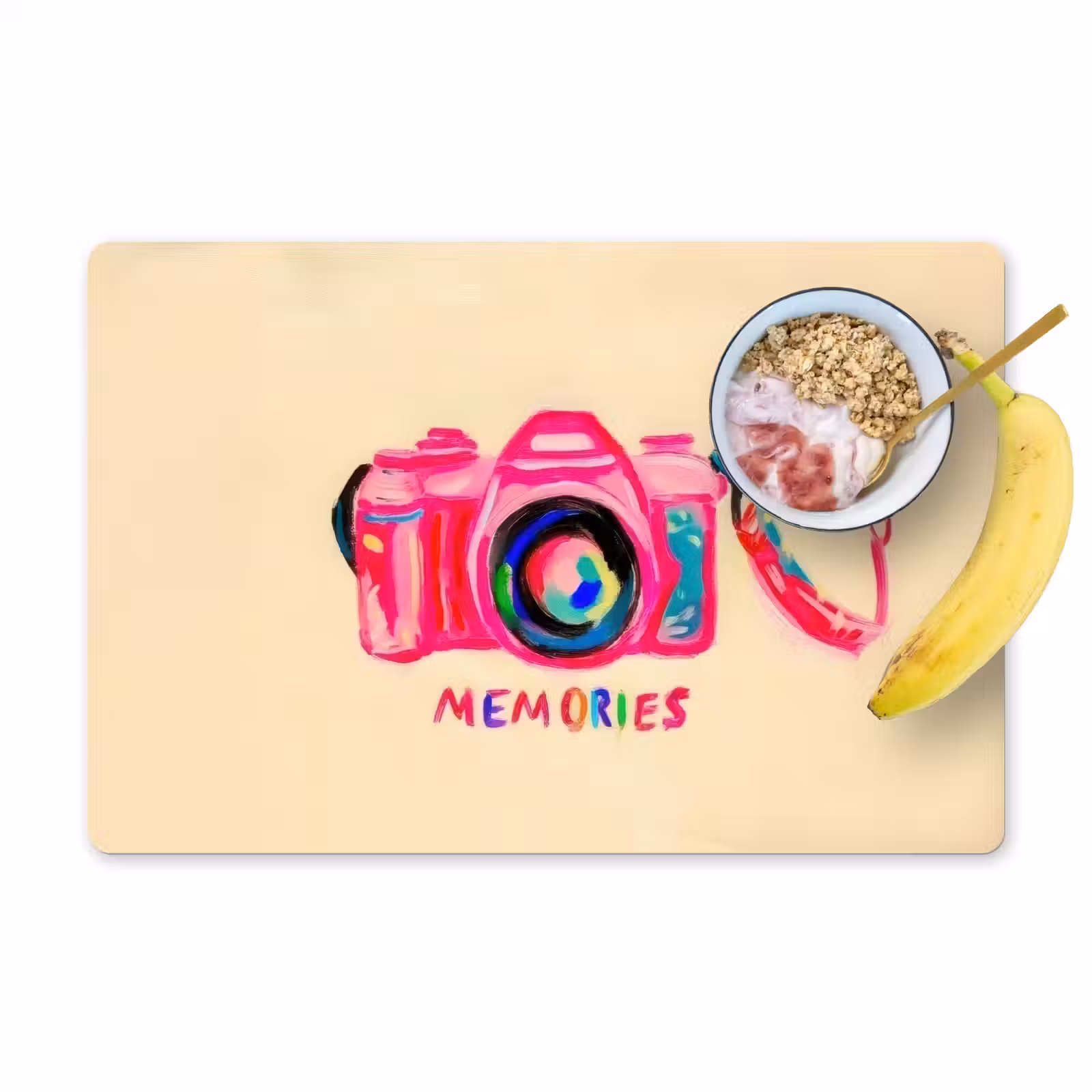 Placemat vinyl - Camera - Memories - Roze - Geschilderd — 1