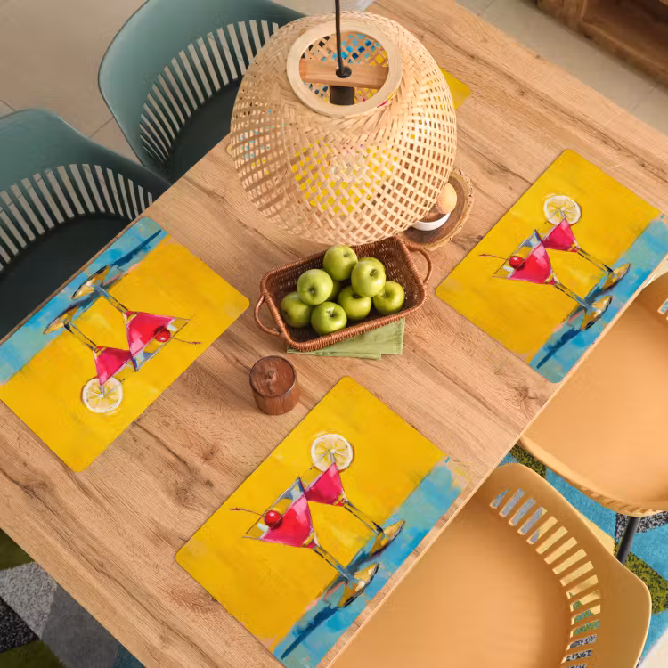 Placemat vinyl - Glazen - Cocktail - Citroen - Kers — 3