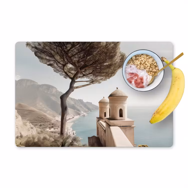 Placemat vinyl - Kust - Klif - Boom - Gebouw — 1
