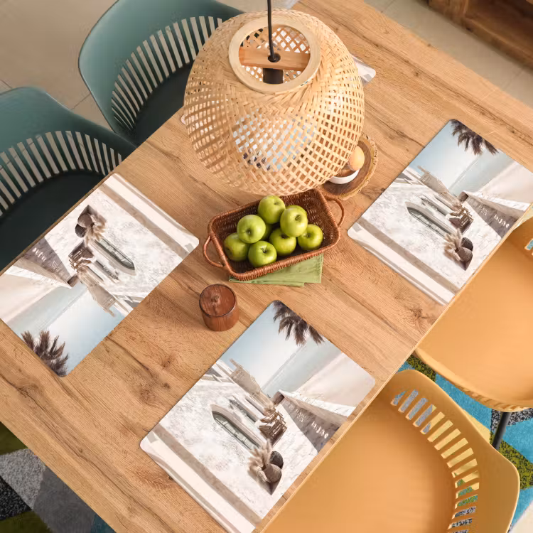 Placemat vinyl - Terras - Stoelen - Strand - Beige — 3