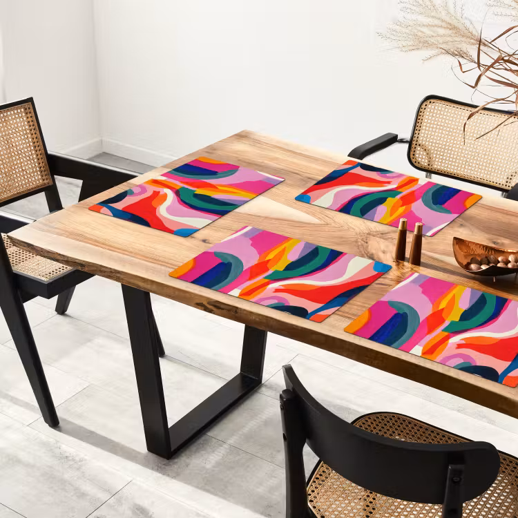 Placemat vinyl - Vormen - Golvend - Abstract - Felroze — 4