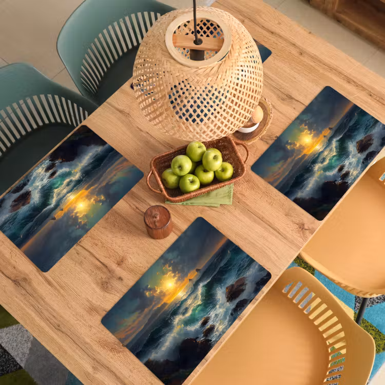 Placemat vinyl - Zee - Zon - Golven - Rotsen — 3