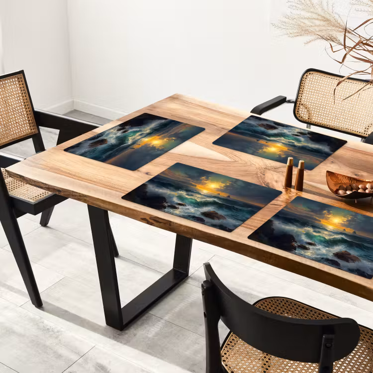 Placemat vinyl - Zee - Zon - Golven - Rotsen — 4