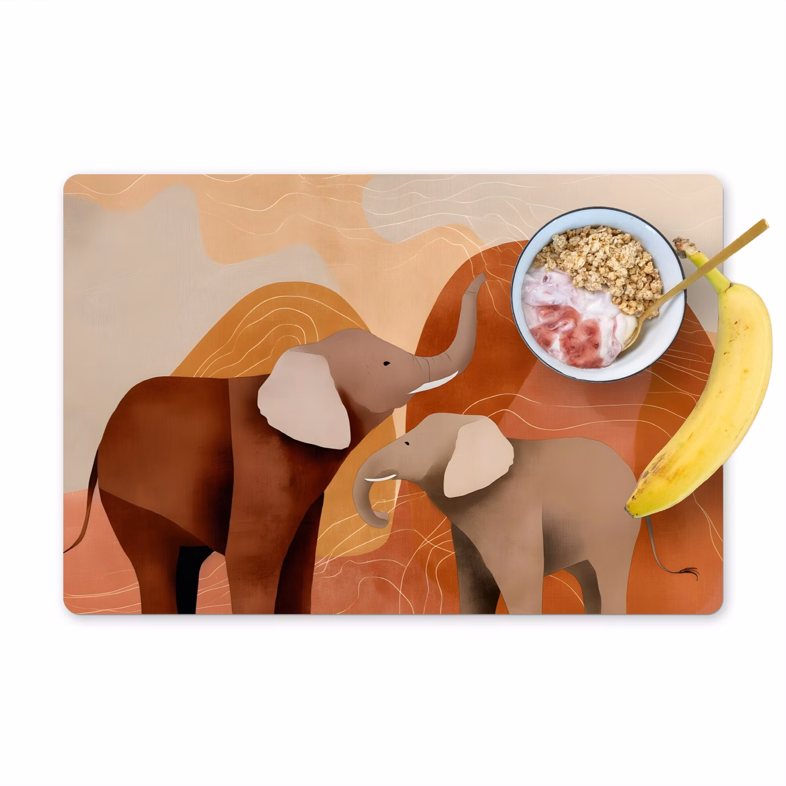 Placemat vinyl - Olifanten - Oranje - Abstract — 1